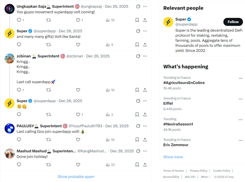 Super project's Twitter account