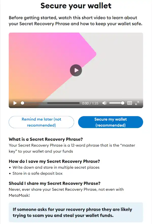 secure metamask wallet